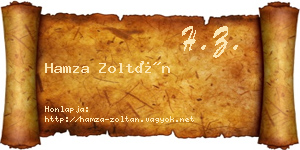 Hamza Zoltán névjegykártya